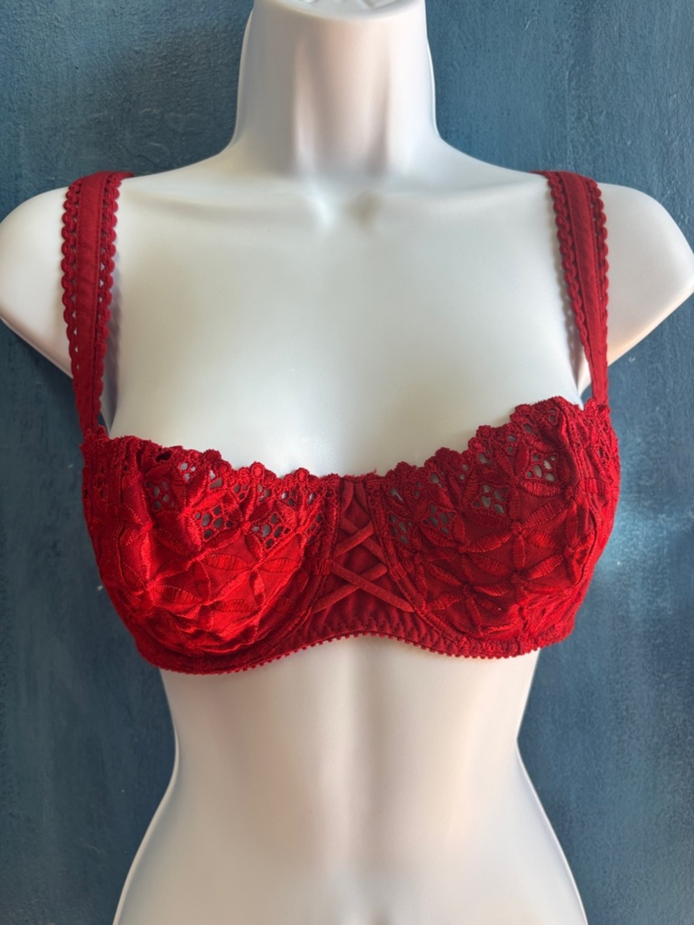 Red Lace Balconette Bra - Women Intimates & Sleepwear